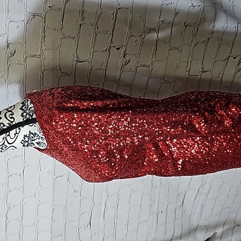 Vince Camuto sz 0 red sequins lined holiday dress - Picture 4 of 7